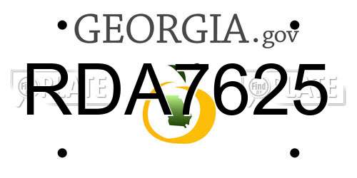 RDA7625 Georgia License Plate