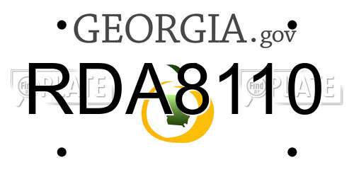 RDA8110 Georgia License Plate