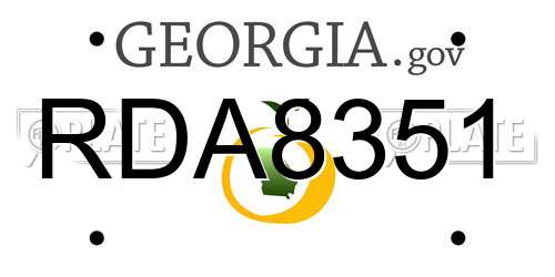 RDA8351 Georgia License Plate
