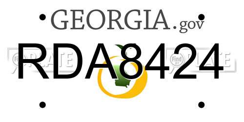 RDA8424 Georgia License Plate