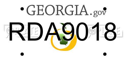 RDA9018 Georgia License Plate