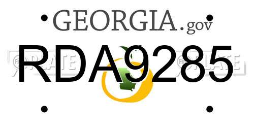 RDA9285 Georgia License Plate