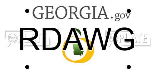 RDAWG Georgia License Plate