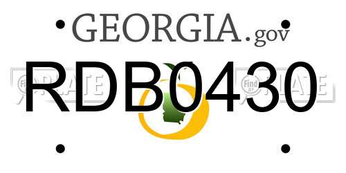 RDB0430 Georgia License Plate
