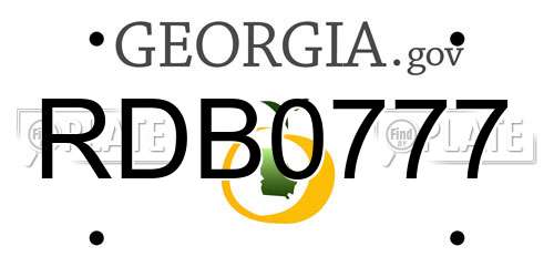 RDB0777 Georgia License Plate