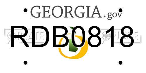 RDB0818 Georgia License Plate