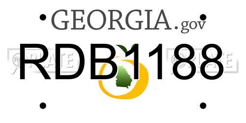 RDB1188 Georgia License Plate