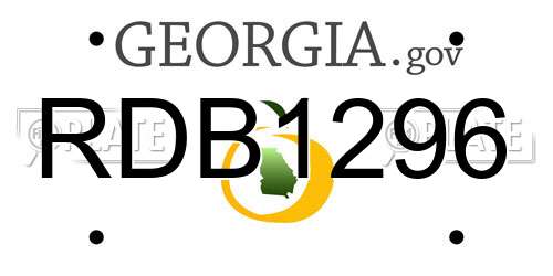 RDB1296 Georgia License Plate
