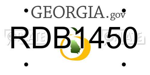 RDB1450 Georgia License Plate