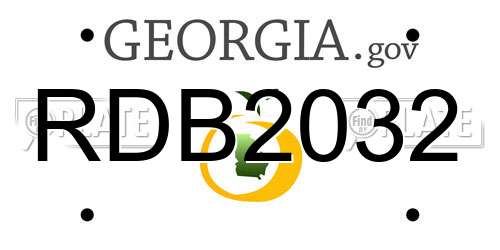 RDB2032 Georgia License Plate