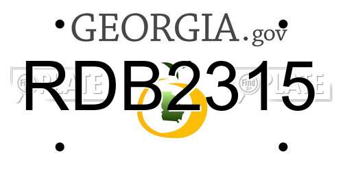 RDB2315 Georgia License Plate