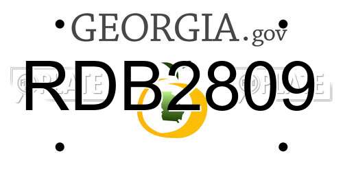 RDB2809 Georgia License Plate