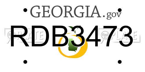RDB3473 Georgia License Plate