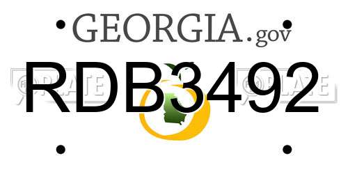 RDB3492 Georgia License Plate
