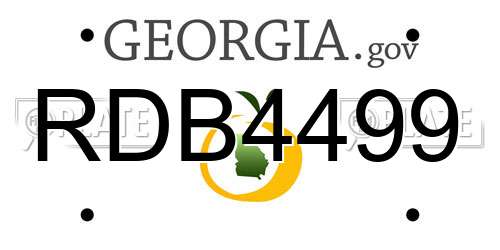 RDB4499 Georgia License Plate
