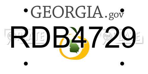 RDB4729 Georgia License Plate