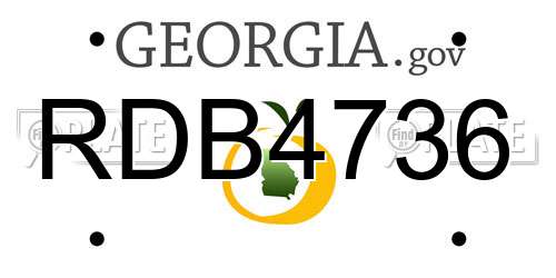 RDB4736 Georgia License Plate