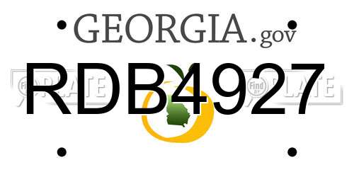 RDB4927 Georgia License Plate