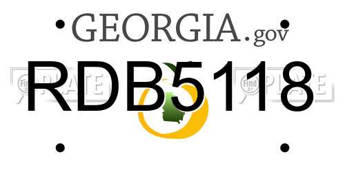 RDB5118 Georgia License Plate