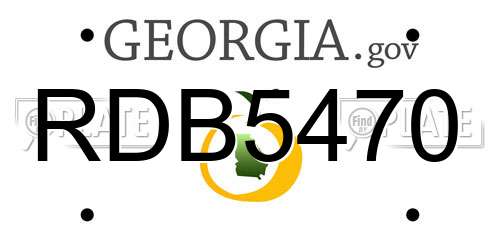 RDB5470 Georgia License Plate