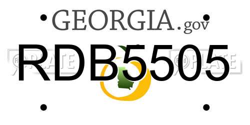 RDB5505 Georgia License Plate