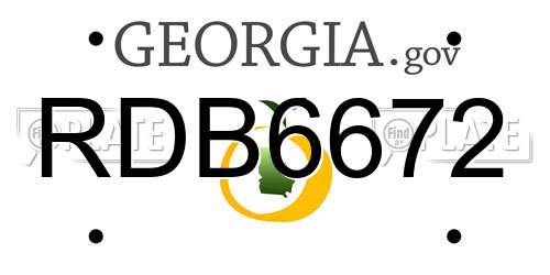 RDB6672 Georgia License Plate
