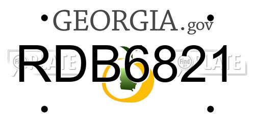 RDB6821 Georgia License Plate