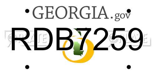 RDB7259 Georgia License Plate