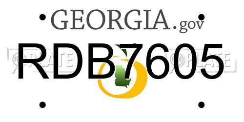 RDB7605 Georgia License Plate
