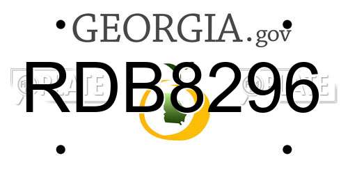 RDB8296 Georgia License Plate
