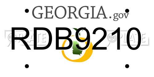 RDB9210 Georgia License Plate