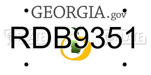 RDB9351 Georgia License Plate