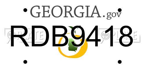 RDB9418 Georgia License Plate