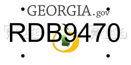 RDB9470 Georgia License Plate