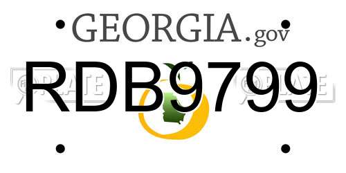 RDB9799 Georgia License Plate