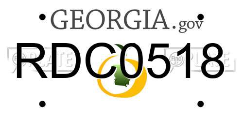 RDC0518 Georgia License Plate