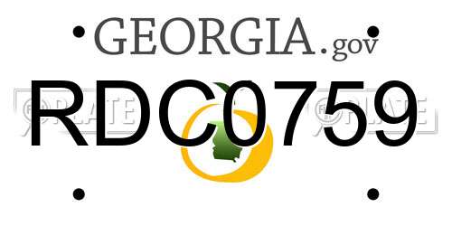 RDC0759 Georgia License Plate