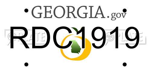 RDC1919 Georgia License Plate