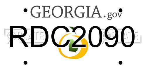 RDC2090 Georgia License Plate