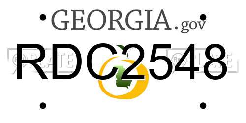 RDC2548 Georgia License Plate
