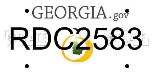 RDC2583 Georgia License Plate