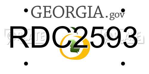 RDC2593 Georgia License Plate