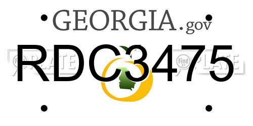 RDC3475 Georgia License Plate