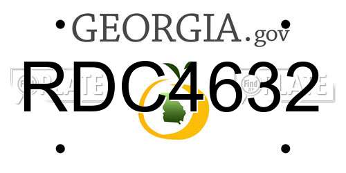 RDC4632 Georgia License Plate