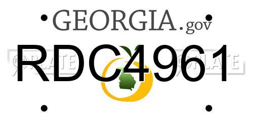RDC4961 Georgia License Plate