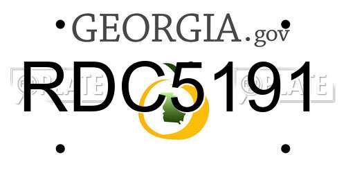 RDC5191 Georgia License Plate