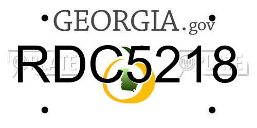 RDC5218 Georgia License Plate