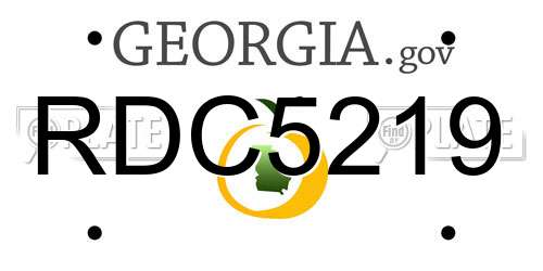 RDC5219 Georgia License Plate