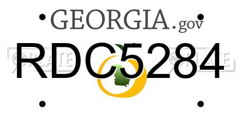 RDC5284 Georgia License Plate