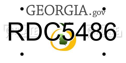 RDC5486 Georgia License Plate